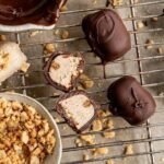 snickers dipped cheesecake bites
